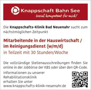 Stellenanzeige Mitarbeitende in der Hauswirtschaft / im Reinigungsdienst