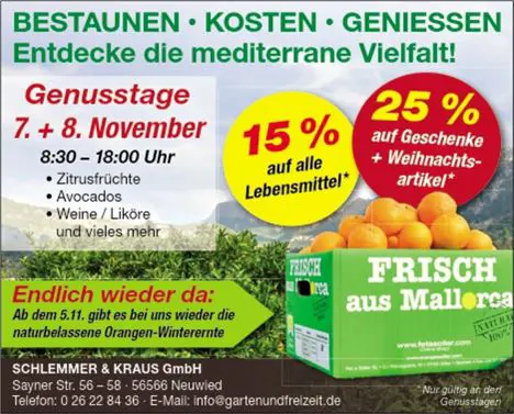 Genusstage 7. + 8. November