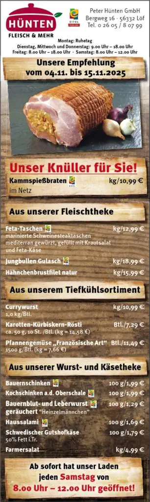 Angebotsanzeige (August)