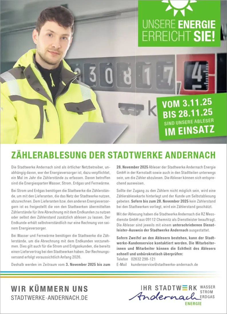 Zählerablesung 50% Rabatt