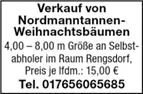 Verkauf Nordmanntannen