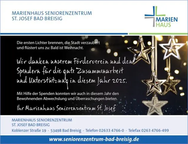 Weihnachtsgruß Förderverein