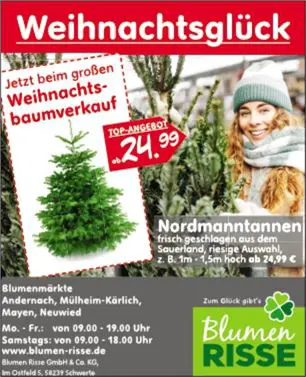 Anzeige - Weihnachtsbaumwerbung