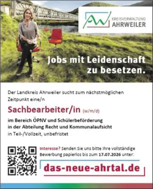 Stellenanzeige 2026/061 Sachbearbeiter/in (w/m/d) im Bereich ÖPNV 