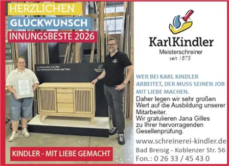 Lossprechungsfeier Schreiner-Innung