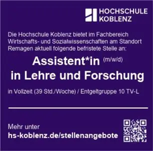 Hochschule Koblenz Stellenanzeige 