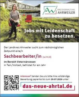Stellenanzeige Sachbearbeiterin im Veterinärwesen