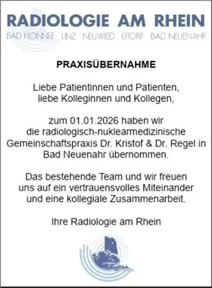 Anzeige Praxisübernahme