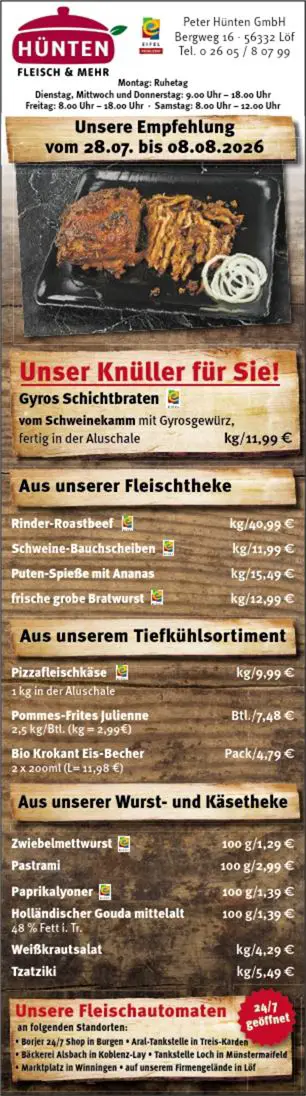 Angebotsanzeige (Juli)