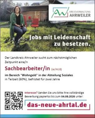 Stellenanzeige Sachbearbeiterin im Bereich Wohngeld