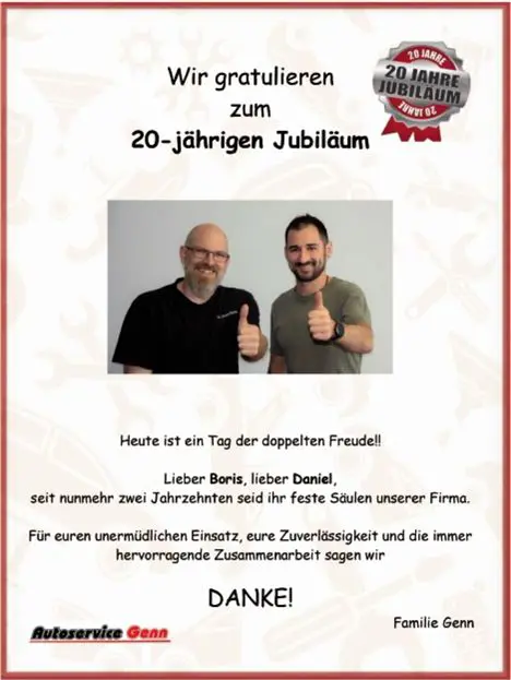 20 Jahre Ehrung Mitarbeiter