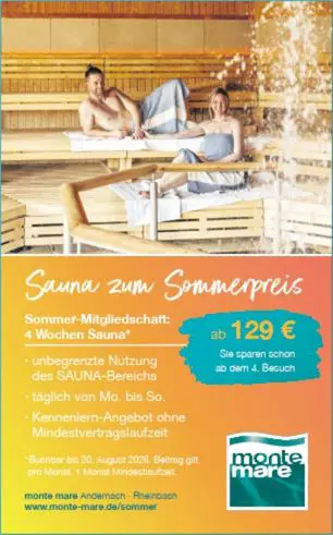Saunanazeige Sommeraktion OB