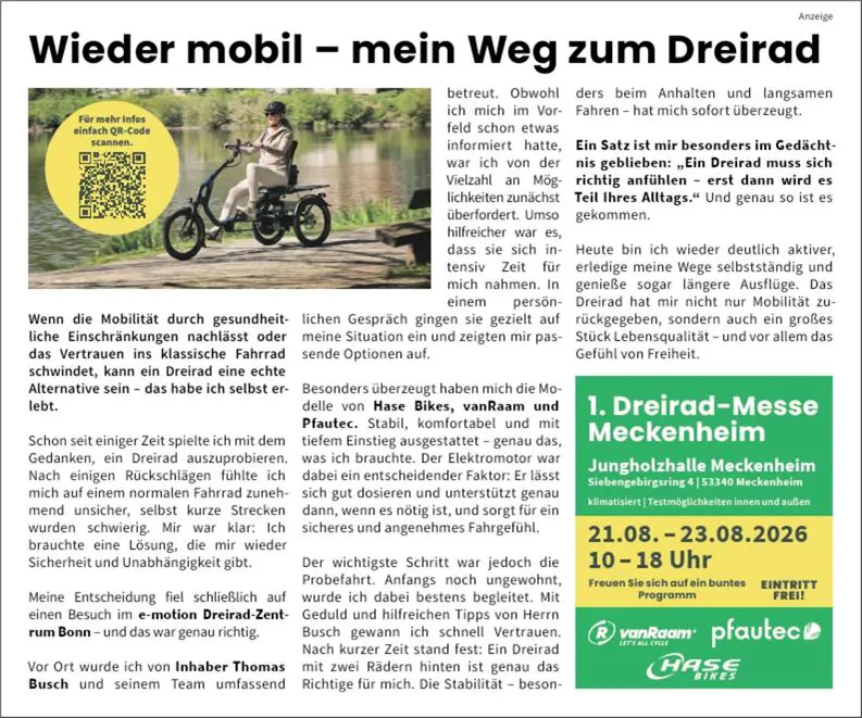 Advertorial Dreirad Messe 