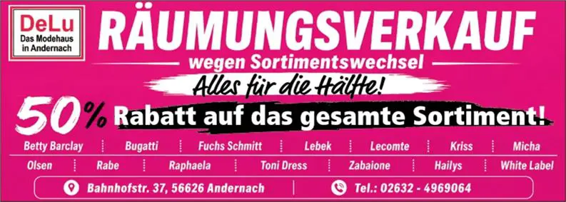 Räumungsverkauf / Titelanzeige zum Sonderpreis wegen Kurzfristigkeit