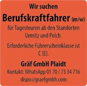Berufskraftfahrer gesucht