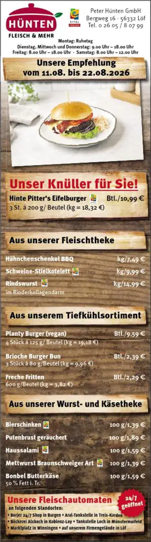 Angebotsanzeige (August) 