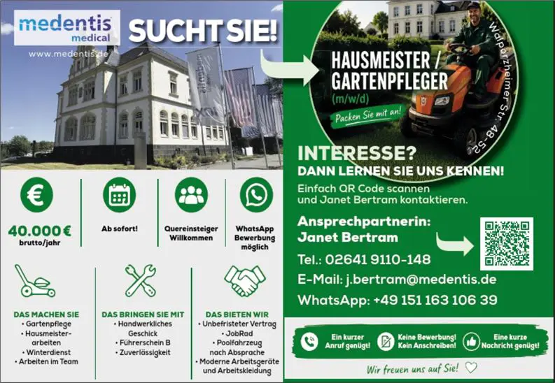 Stellenanzeige Hausmeister/Gärtner