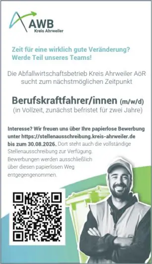 Stellenausschreibung Fahrer 