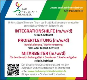 Stellenanzeige Integrationshilfe / Prokjektleitung/ Betriebshof