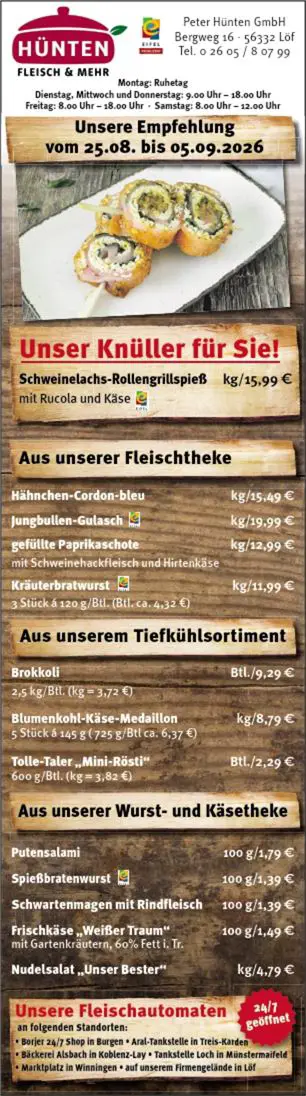 Angebotsanzeige (August)