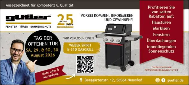 Anzeige Tag der offenen Tür 29. - 30.08.26