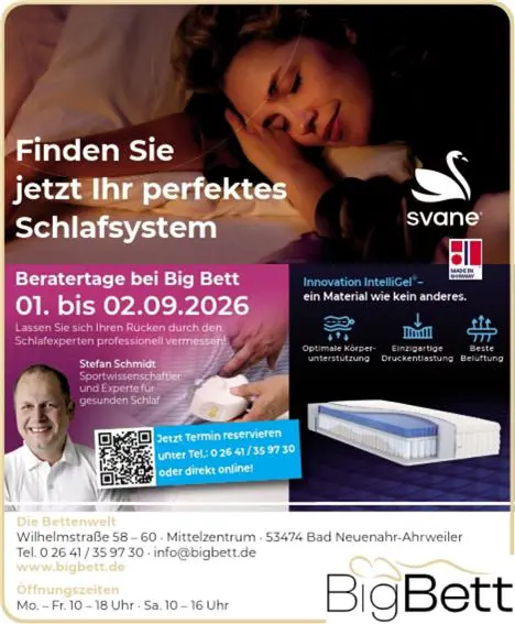 Anzeige Beratertage Schlafexperte