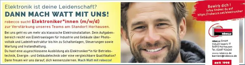 Stellenanzeige Elektroniker