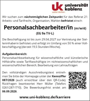 Stellenanzeige 087-2026