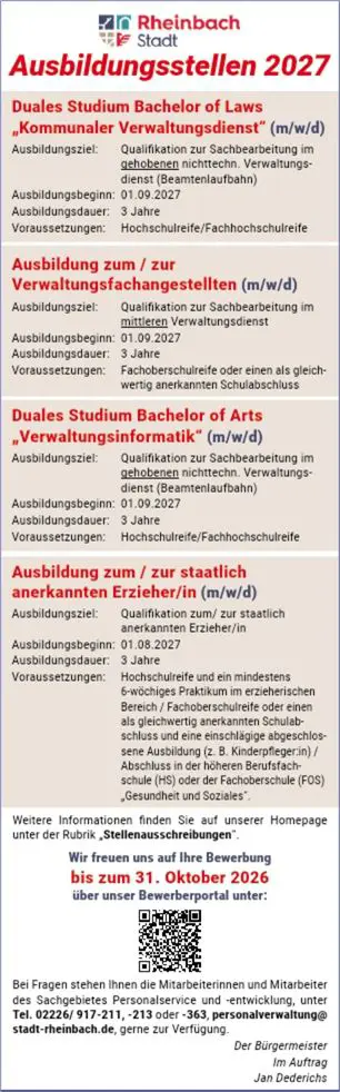 Messezeitung Rheinbacher Ausbildungsmesse