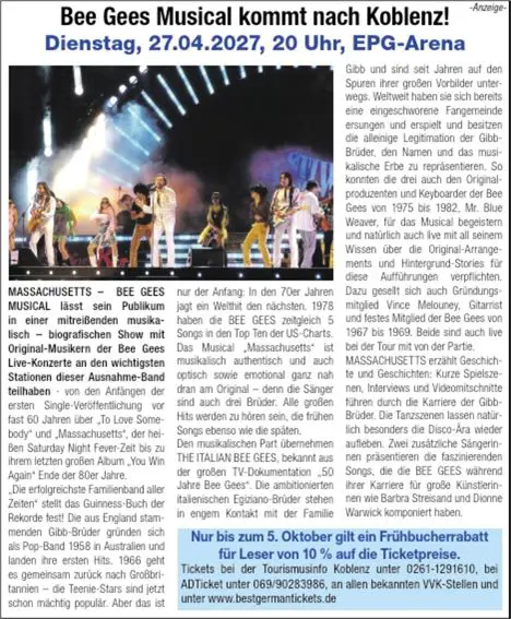 Bee Gees Musical Koblenz 