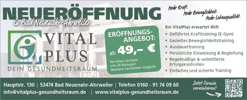 Tag der offenen Tür Vital Plus – Dein Gesundheitsraum