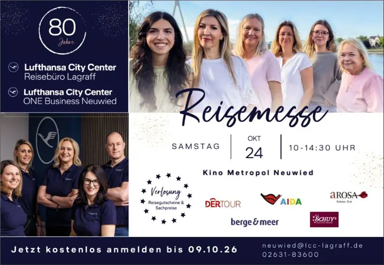 Reisemesse im Kino Metropol in Neuwied am 24.10.26