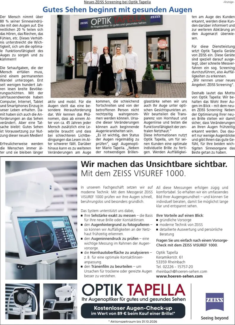 Neues Zeiss-Screening 