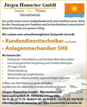 Stellenanzeige Kundendiensttechniker 
