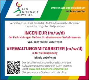 Stellenanzeige Ingenieur Verwaltung