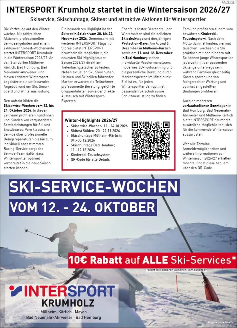 Anzeige Shi Service Wochen