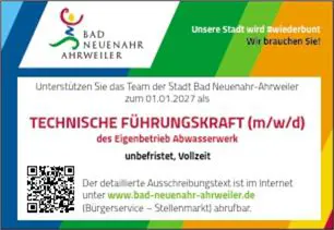 Stellenausschreibung Abwasserwerk