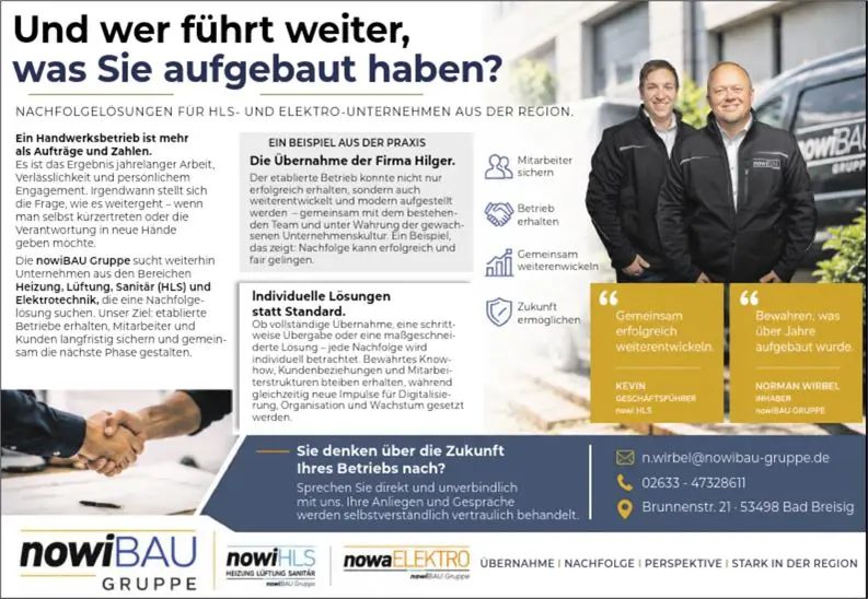 PR-Anzeige Unternehmensnachfolge