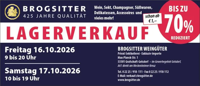Anzeige Lagerverkauf