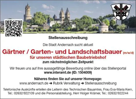 Stellenanzeige Gärtner
