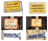 Aufkleber von Orts- und Verkehrsschildern entfernt