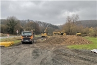 Bau eines Regenrückhaltebeckens in Görgeshausen