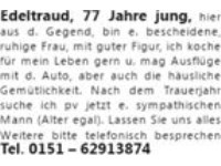 Edeltraud, 77 Jahre