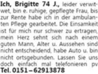 Brigitte, 74 J.