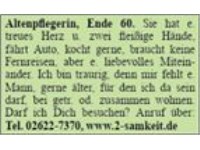 Altenpflegerin,Ende 60
