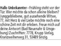 Bekanntschaftsanzeige