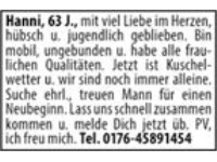 Hanni, 63 Jahre