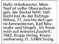 Bekanntschaftsanzeige