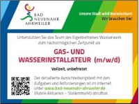 Stellenanzeige Gas- u. Wasser Installateur
