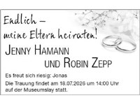 Hochzeitsanzeige Hamann